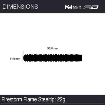 Winmau Firestorm Flame - Parallel - 90% Tungsten