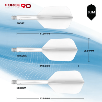 Mission Force 90 - New Moulded Flight & Shaft System - slim - white