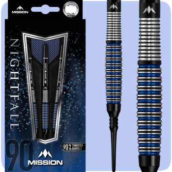 Mission Nightfall Darts - Soft Tip Tungsten - Barrel Weight 17.5g - M4 - Curved - 19g ST