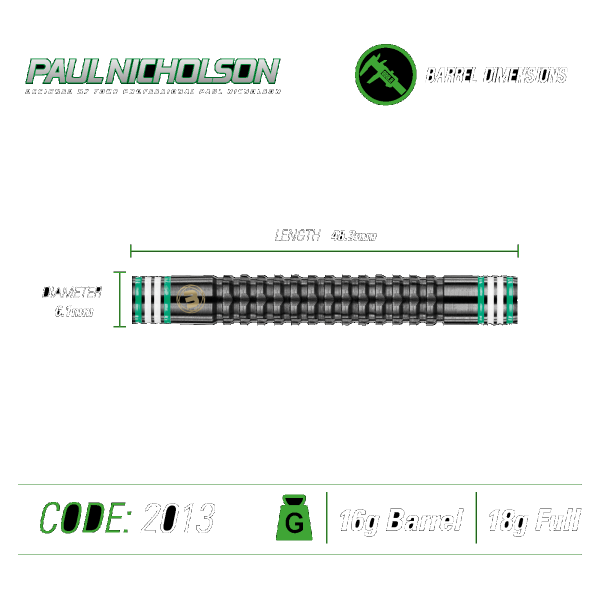 Winmau Paul Nicholson 18 gram 90% Tungsten